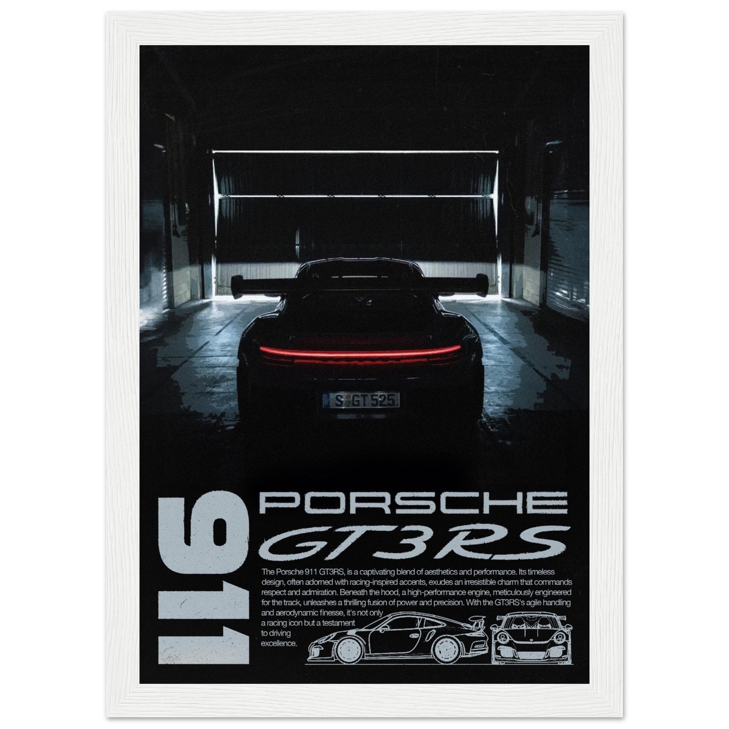 Porsche 911 GT3RS - Dark Edition, 4 Frame Options