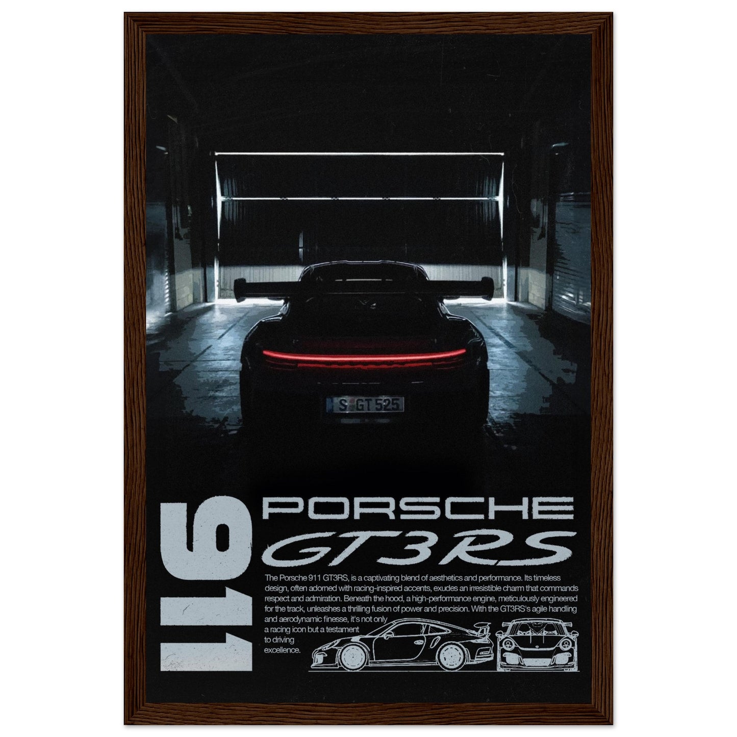 Porsche 911 GT3RS - Dark Edition, 4 Frame Options