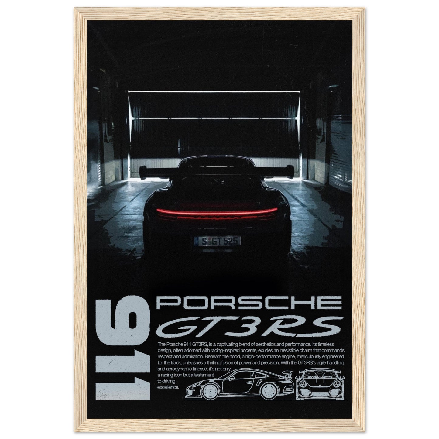 Porsche 911 GT3RS - Dark Edition, 4 Frame Options