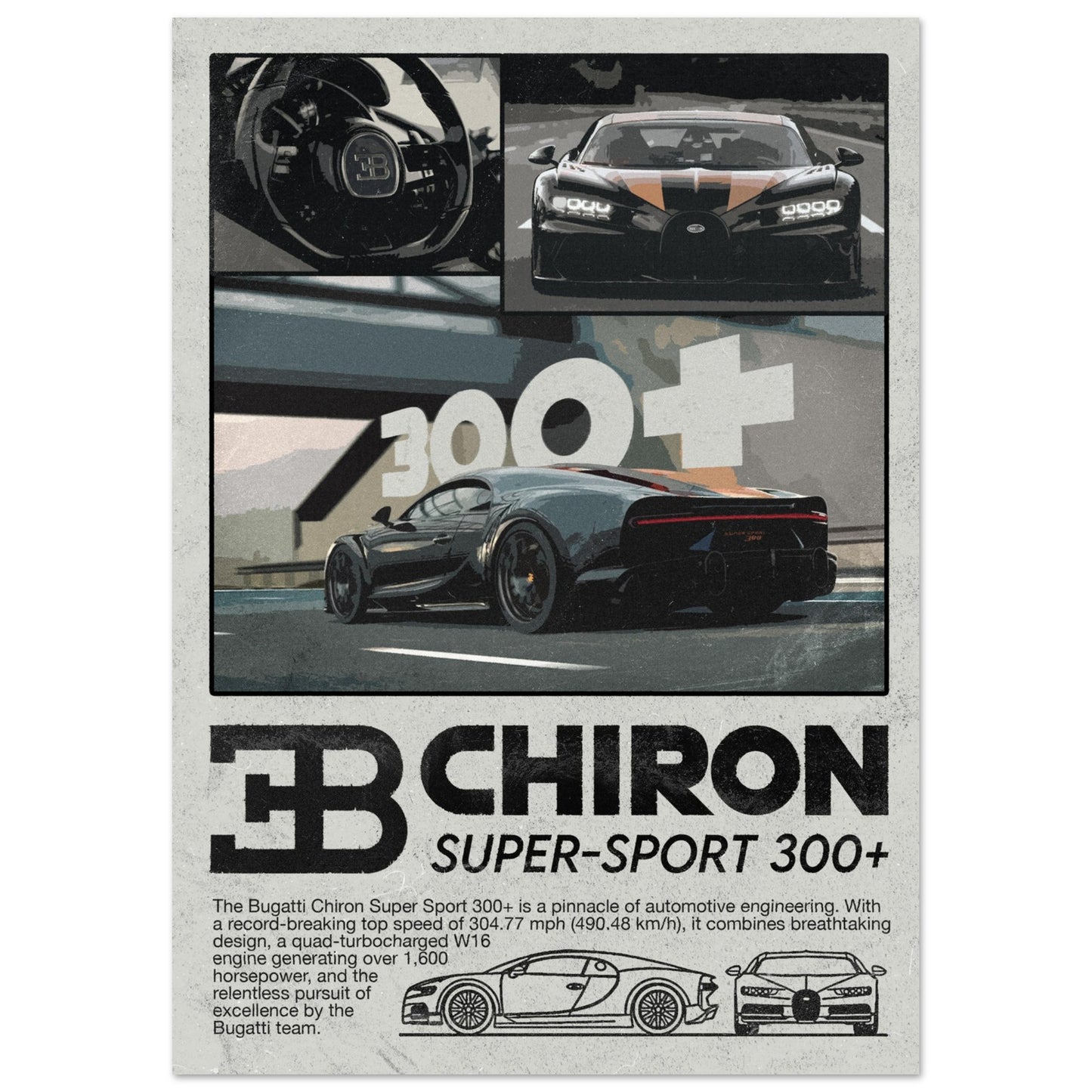 Bugatti Chiron Super-Sport 300+ (Version 1) - Unframed