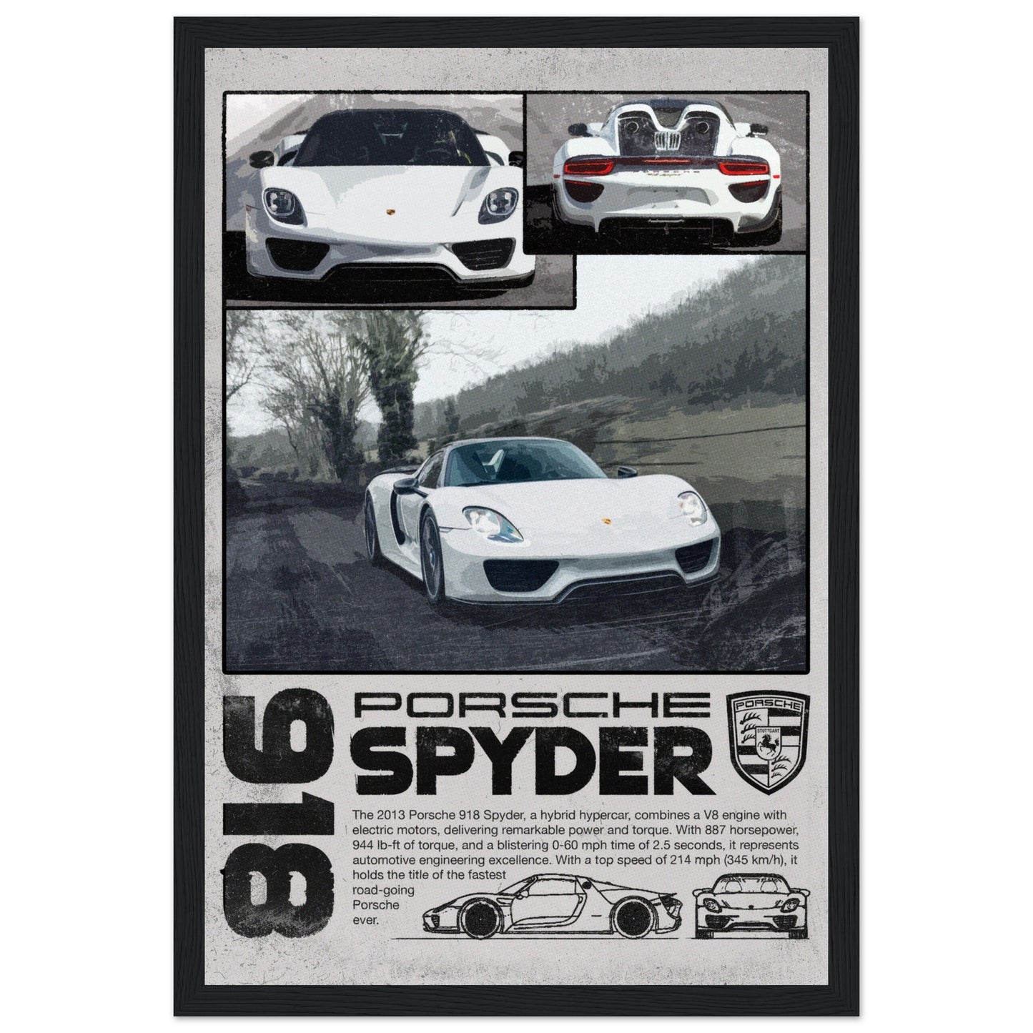 Porsche 918 Spyder - 4 Frame Options