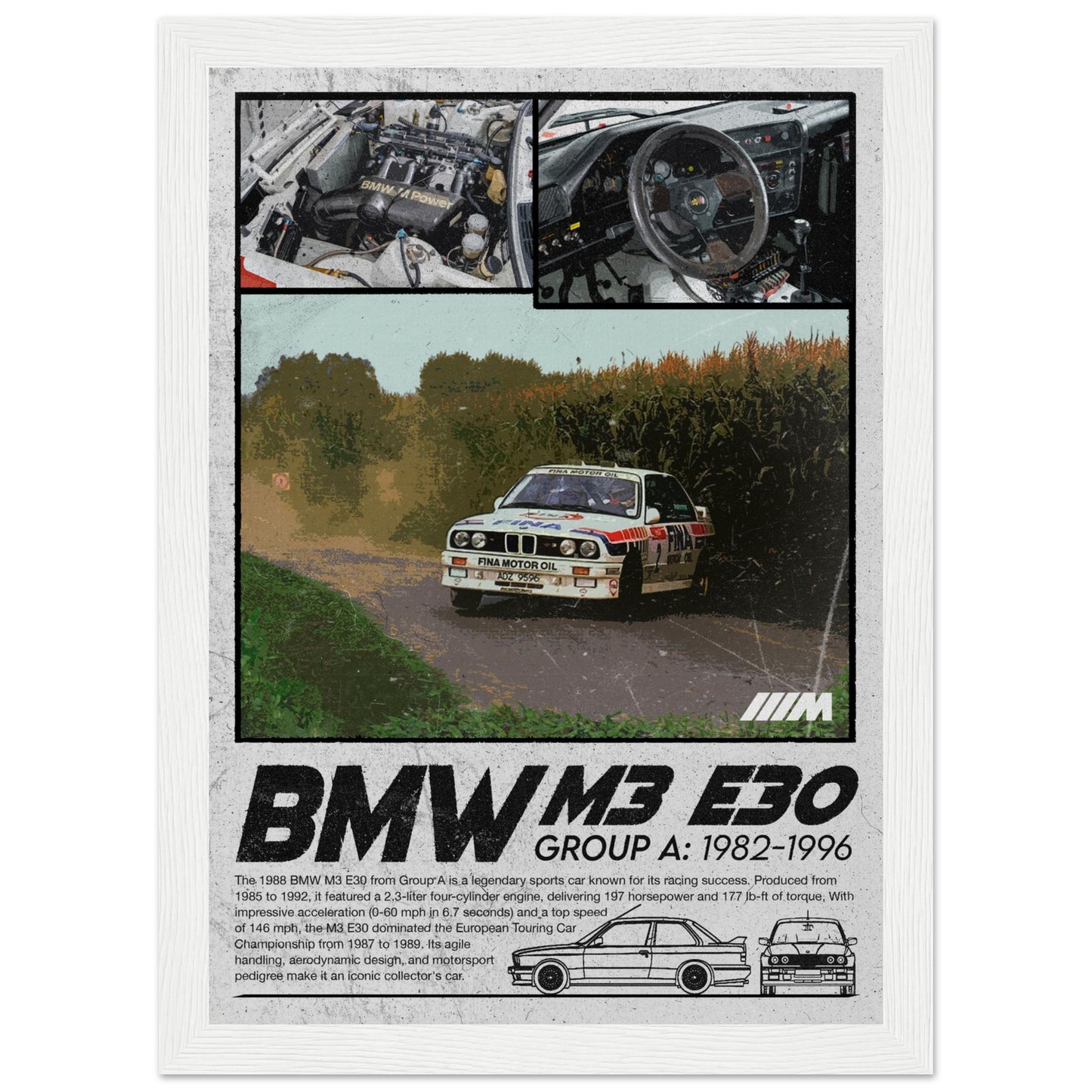 BMW M3 E30 Group A - 4 frame options