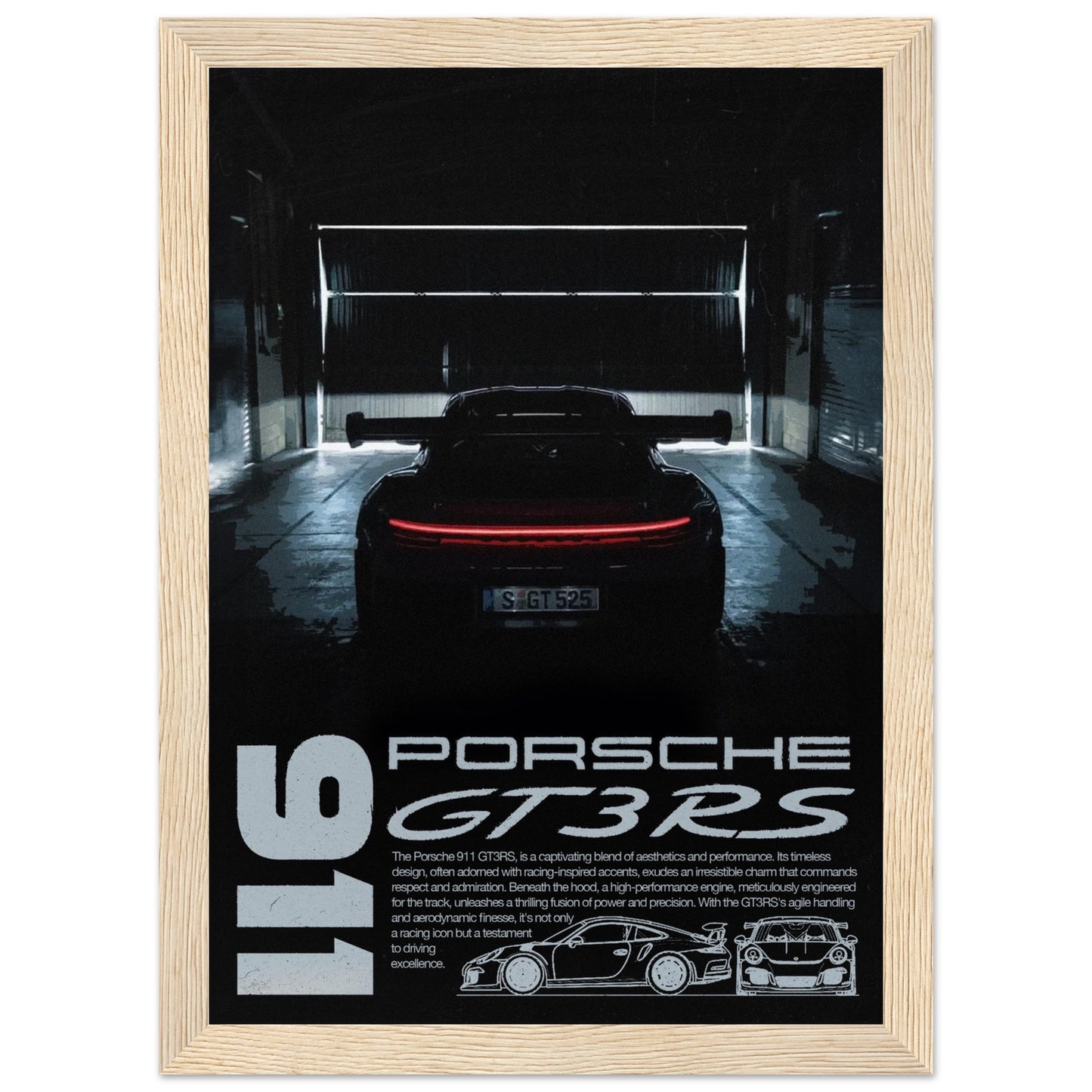 Porsche 911 GT3RS - Dark Edition, 4 Frame Options