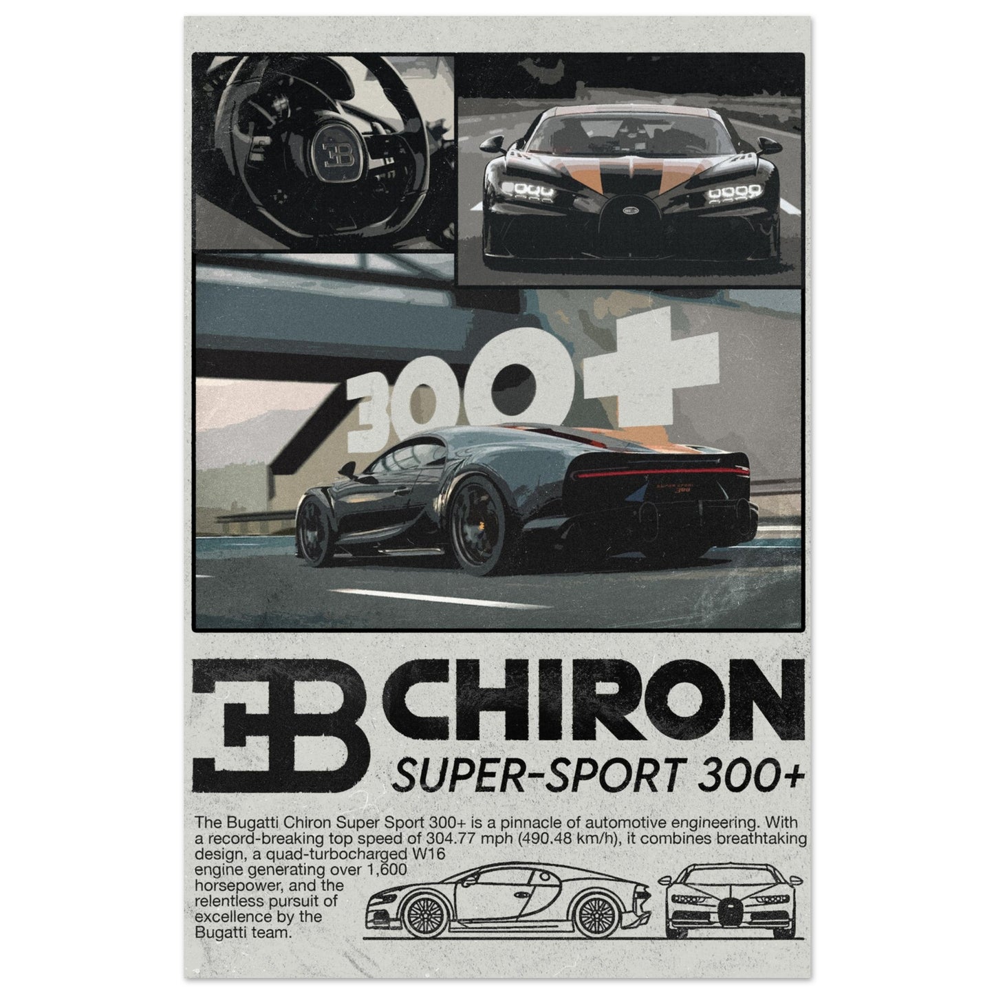 Bugatti Chiron Super-Sport 300+ (Version 1) - Unframed