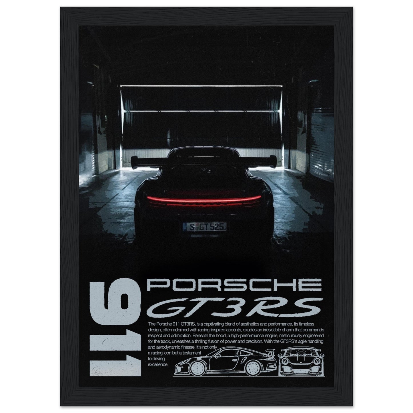 Porsche 911 GT3RS - Dark Edition, 4 Frame Options