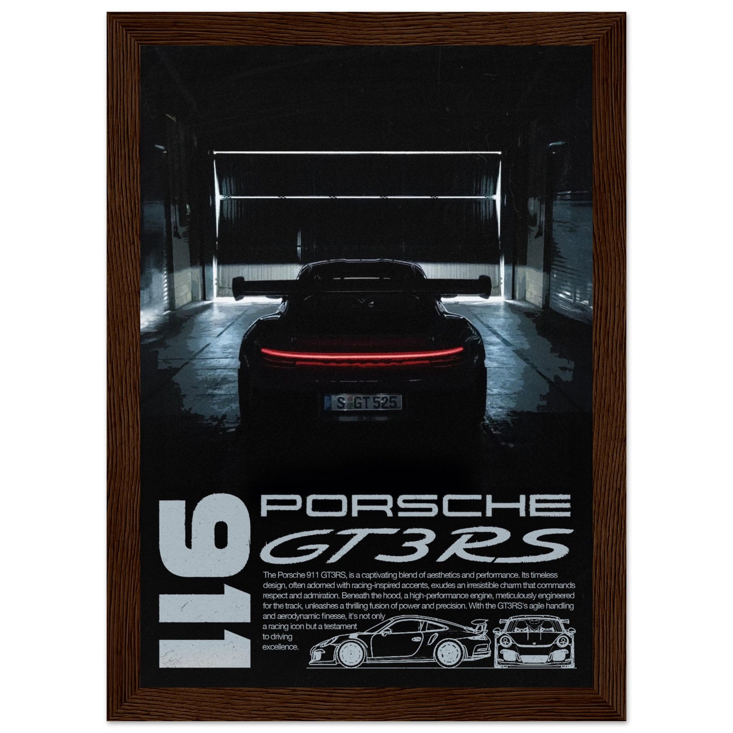 Porsche 911 GT3RS - Dark Edition, 4 Frame Options
