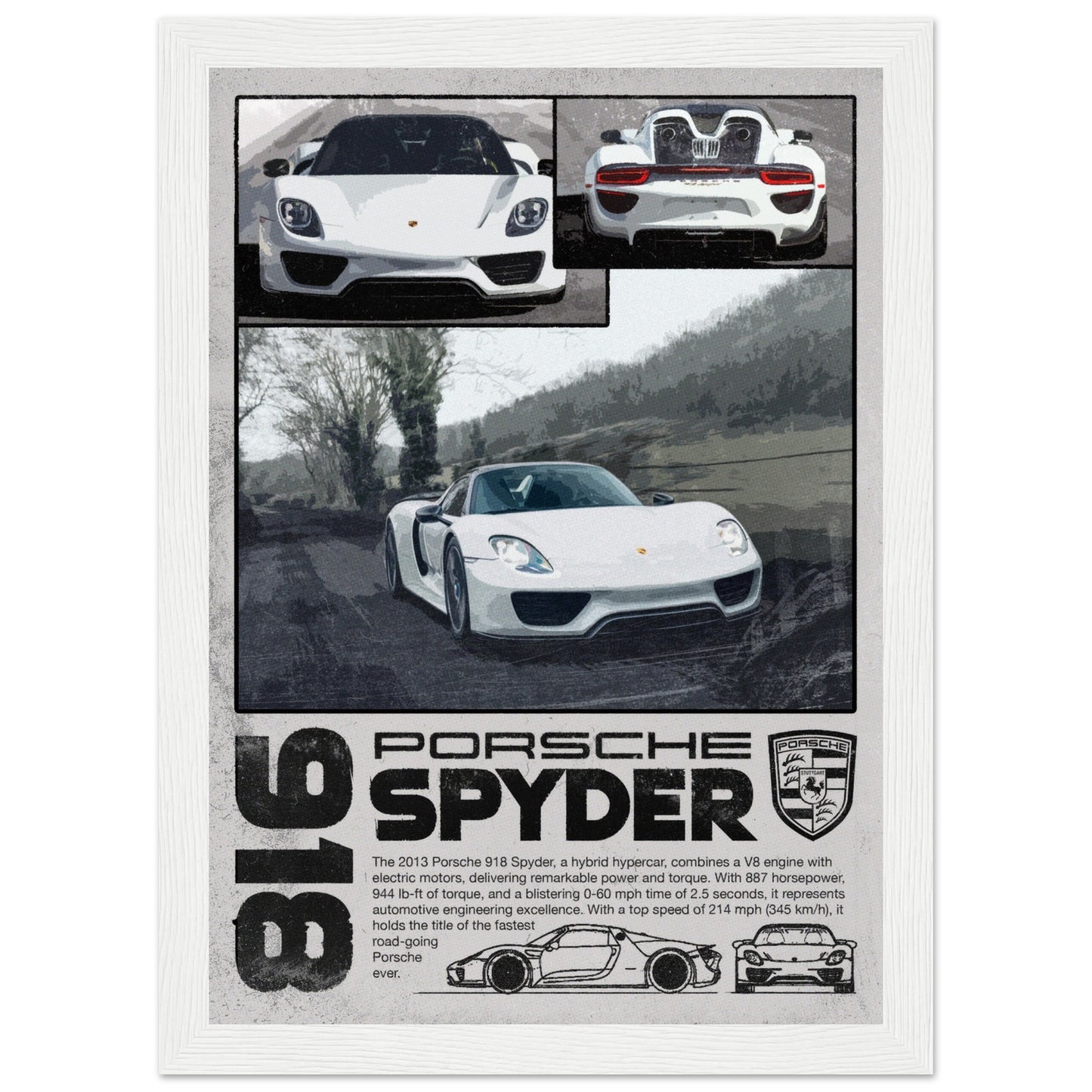 Porsche 918 Spyder - 4 Frame Options