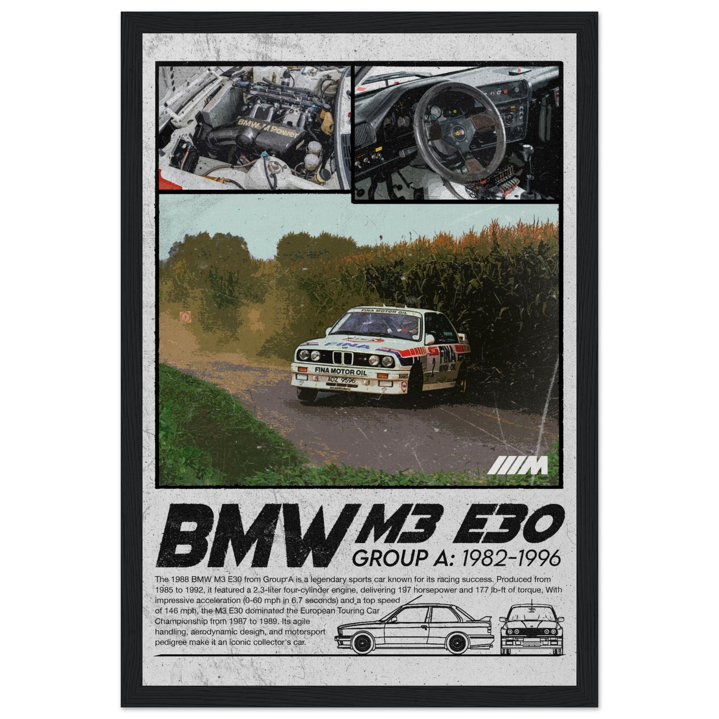 BMW M3 E30 Group A - 4 frame options