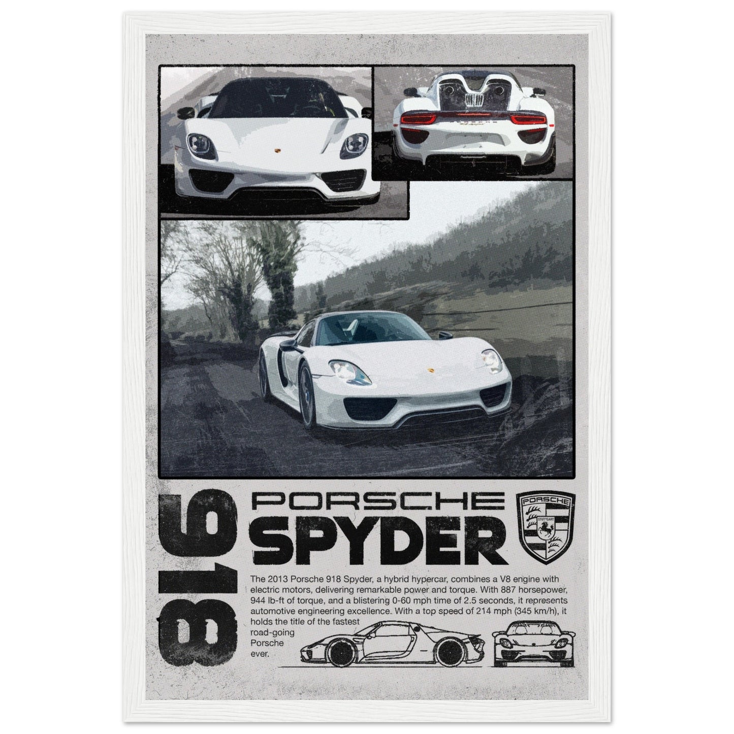 Porsche 918 Spyder - 4 Frame Options