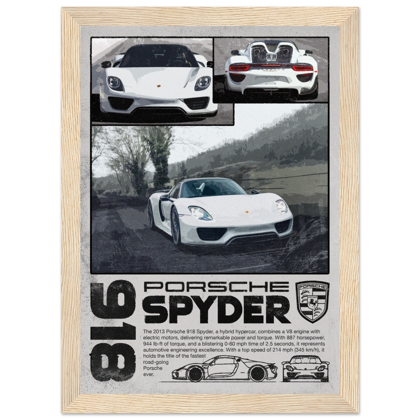 Porsche 918 Spyder - 4 Frame Options