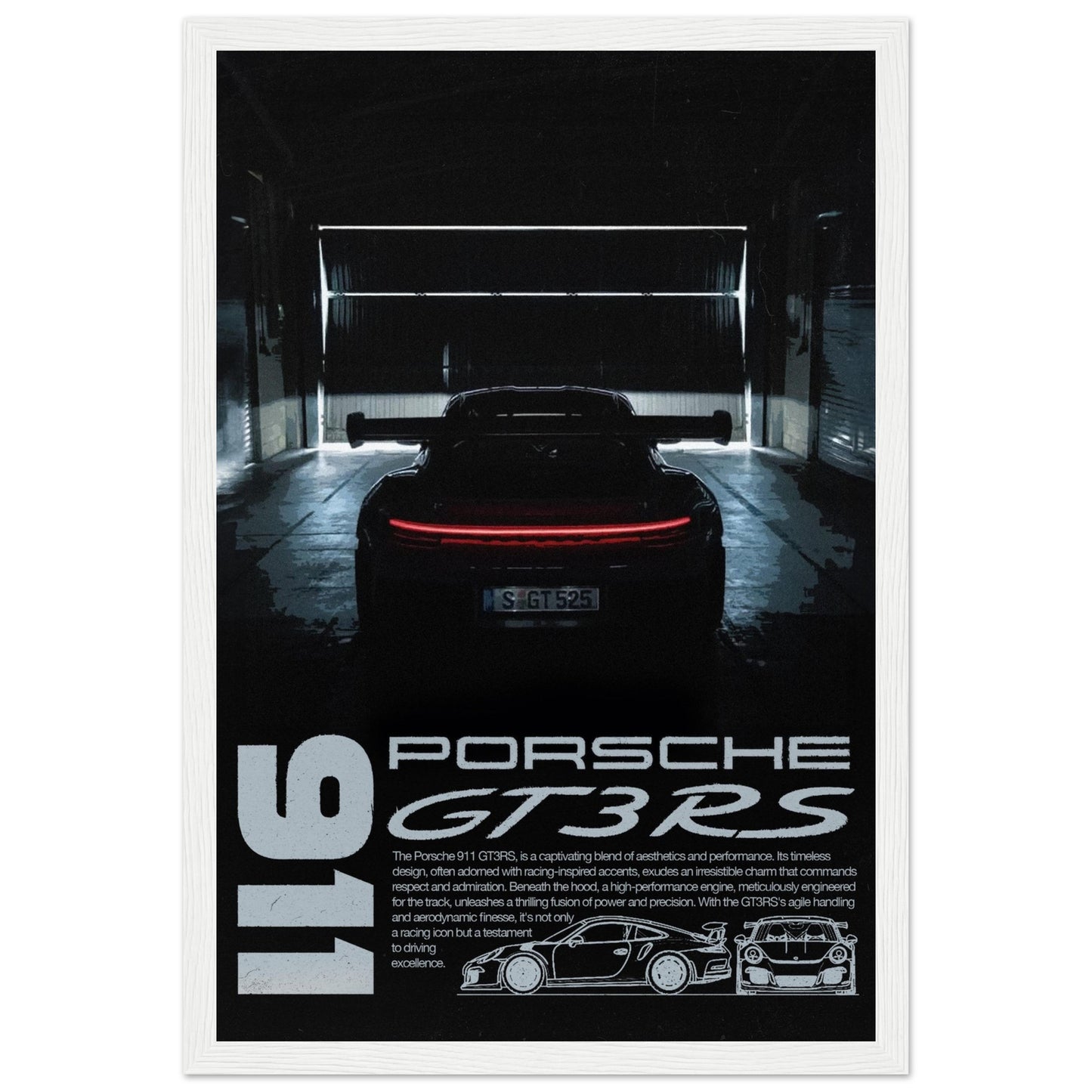 Porsche 911 GT3RS - Dark Edition, 4 Frame Options