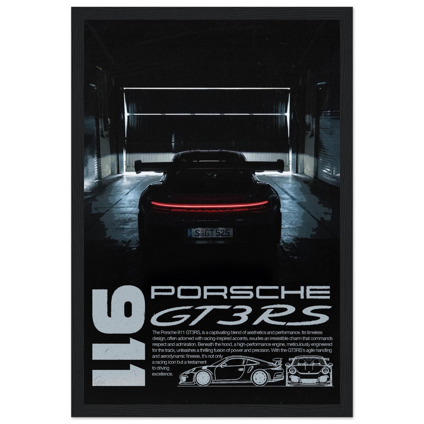 Porsche 911 GT3RS - Dark Edition, 4 Frame Options