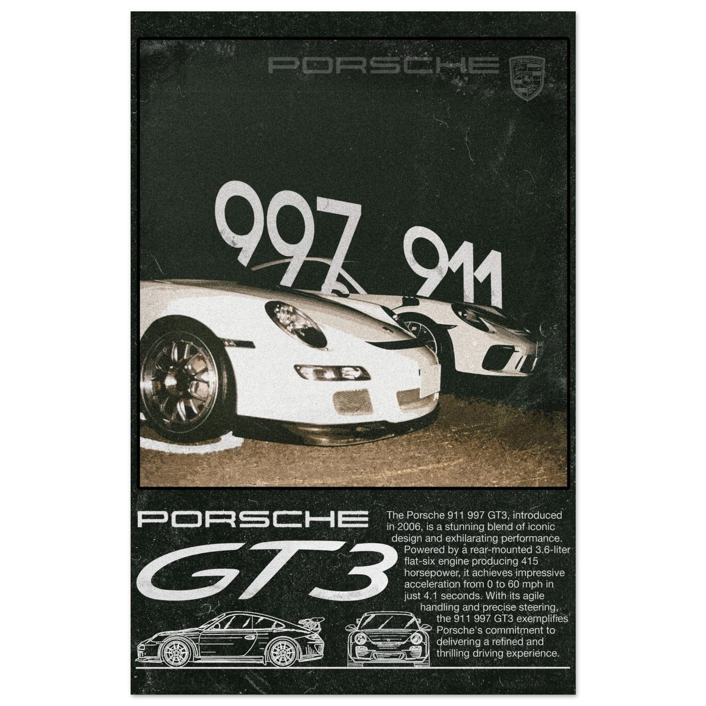 Porsche 911/997 Poster - Unframed