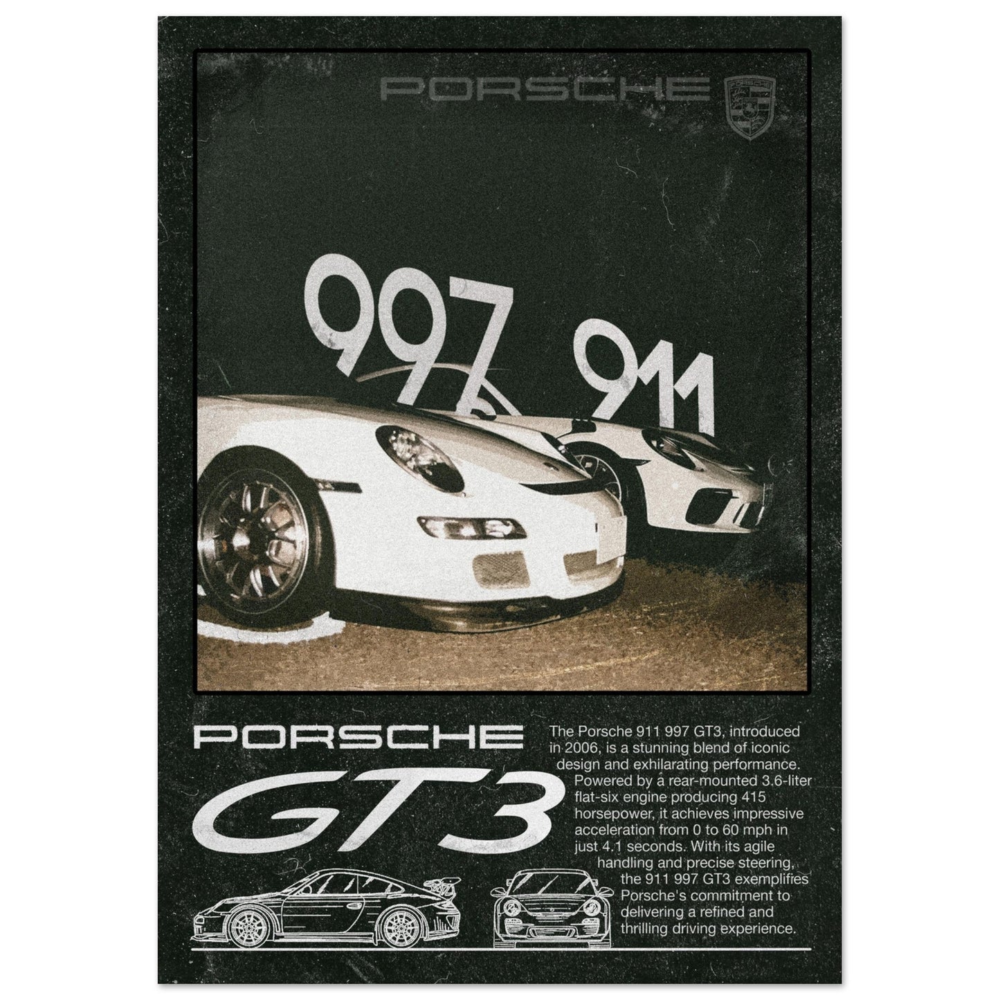Porsche 911/997 Poster - Unframed