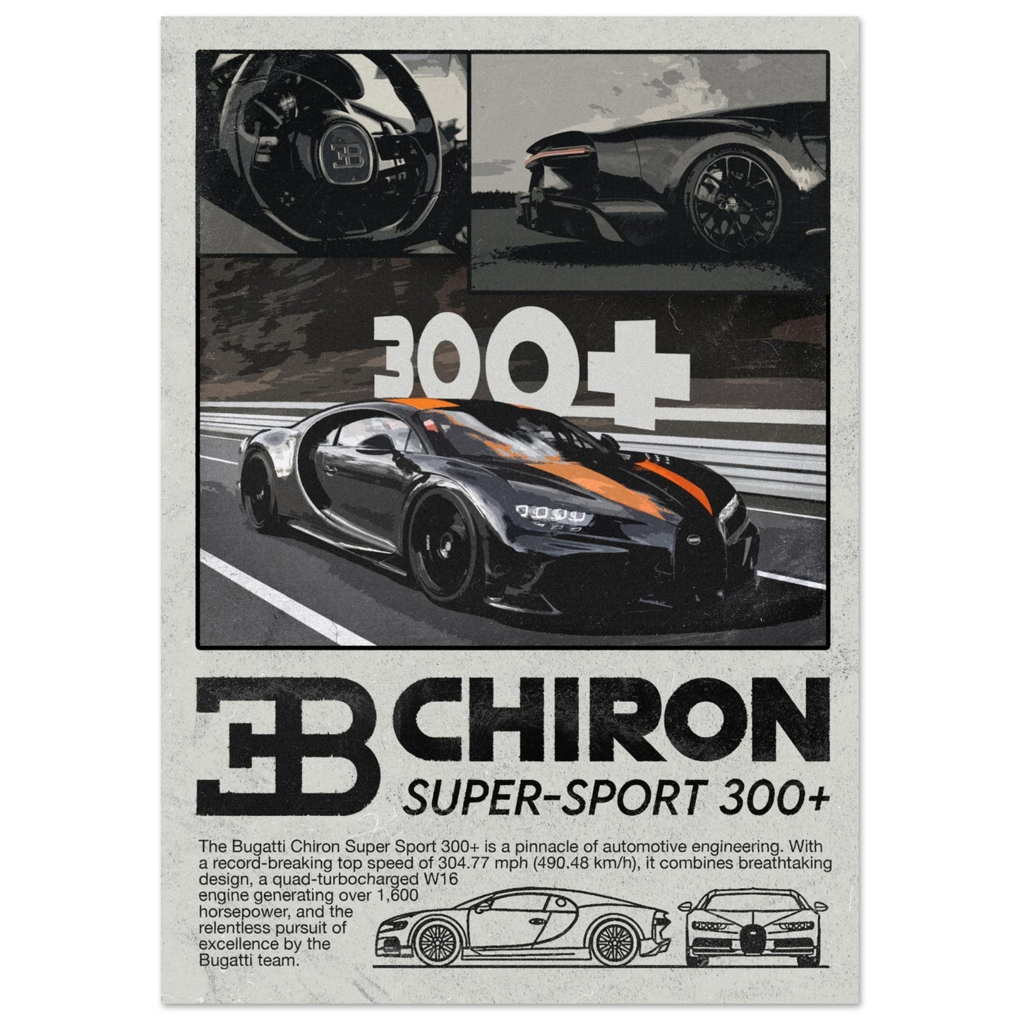 Bugatti Chiron Super-Sport 300+ (Version 2) - Unframed