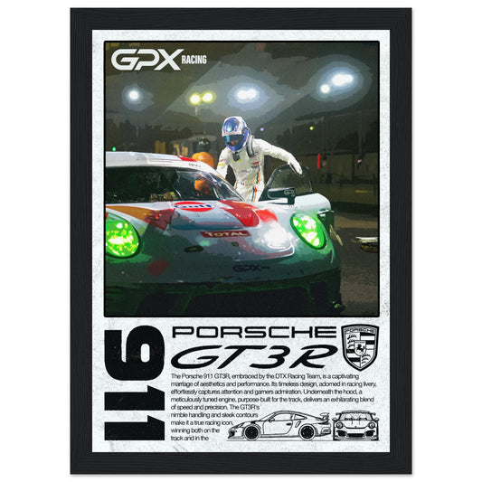 Porsche 911 GT3R GPX Poster - Light, 4 Frame Options